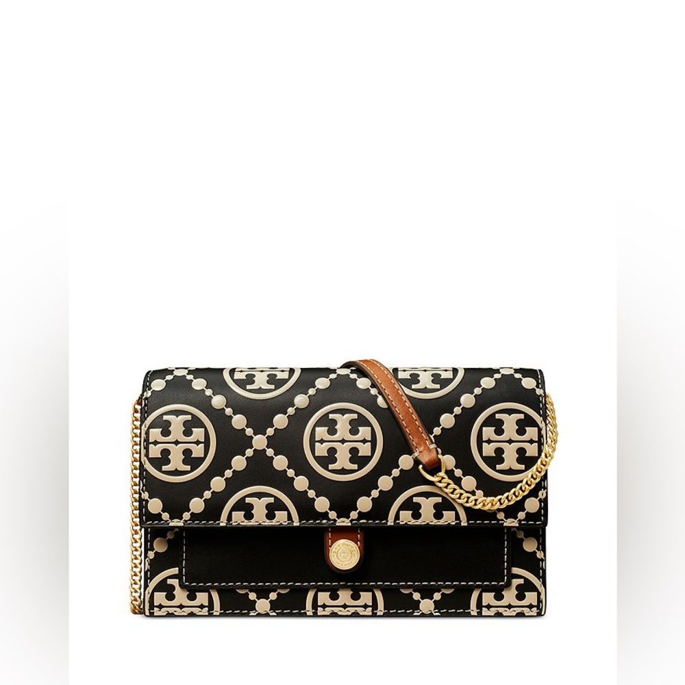 Tory Burch Contrast Embossed Chain Wallet